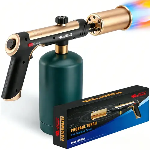 【toolupgrade】ARTFLAMM Powerful Propane Torch Gun with Turbo Mode, Charcoal Torch with Safety Lock, Blow Torch for Cooking, BBQ, Searing Steak, Grill(Tank Not Included) #toolupgrade