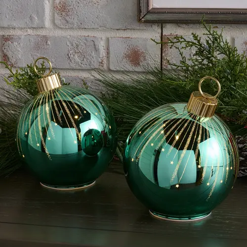 Set of 2 6" Starry Night Glass Ornaments by Valerie