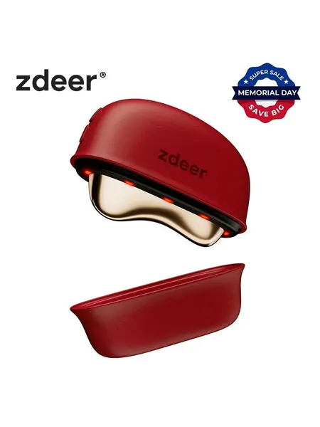SohoChic zdeer 5-in-1 Red Light Facial Device GS5 - Lymphatic Drainage Gua Sha Facial Care Tool, Heated Facial Sculpting Tool for Jawline Lifting, Anti-Aging & Puffiness Relief - Professional Spa At-Home Skincare Device