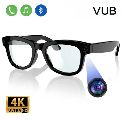 VUB Wearable Smart Glasses with UV Protection, 8-Megapixel Eye Glasses Camera for Photo Capture & Video Recording