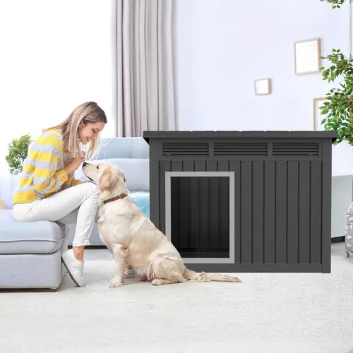【Summergarden】Indoor & Outdoor   Durable 、Waterproof Dog House for Medium Dogs, Easy Assembly with Ventilation & Sloped Roof   Durable