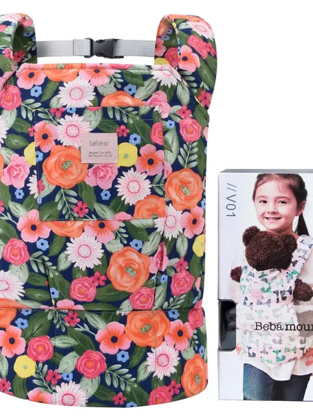 Bebamour Unisex Flower Pattern Cozy Wrap Carrier for Reborn Dolls, Safe & Easy Carry, Essential Accessory,sohochic