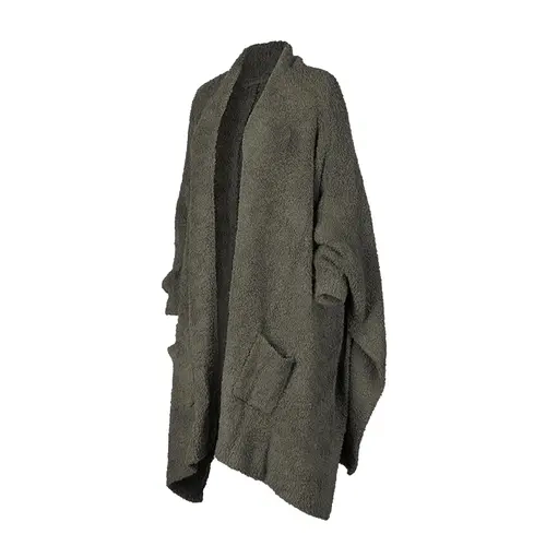 Hixiaohe Women's Sherpa Wearable Blanket Poncho - One Size, Solid Plain Double Layer, Cozy Plush Shawl with Pockets & Thumb Holes, Easy Care for Home, Camping, Loungewear,sohochic