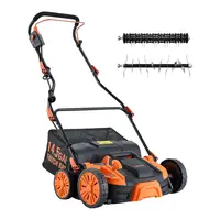 【toolupgrade】VEVOR 2-in-1 Electric Dethatcher and Scarifier, 13-Inch/16-Inch, 13-Amp Motor, Tool-Free Blade Switching, Included Blades, Nylon Bag