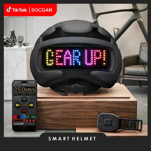 Adult Smart Cycling Helmet - Led Light, Signal Alerts, App & Remote Control, Customizable Display, Custom Fit, Lightweight and Comfortable to Wear, Adjustable, Breathable for Biking/Scoot, Everyday Commutes