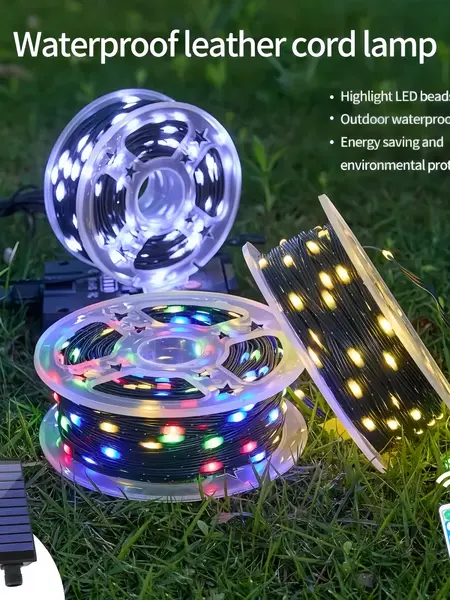 Solar-Powered Colorful Festival Decorative Lights - 110ft 300 LED Color Light Strings with Timer, 8 Lighting Modes, Ideal for Outdoor Gardens, Wall Hanging, Holiday Festive Decor (Home Supplies), Fairy Light, Outdoors