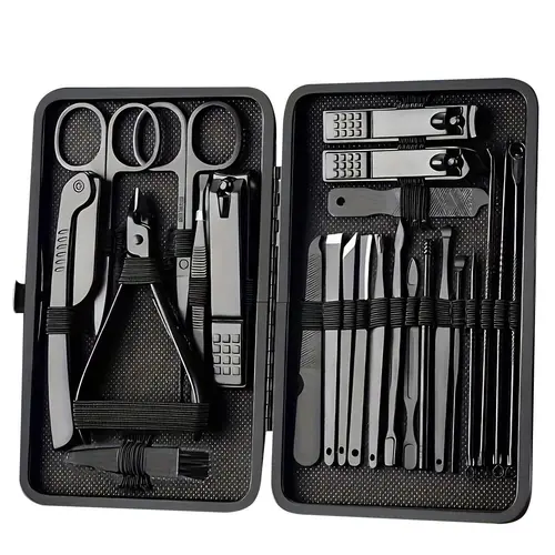 Professional Nail Clipper Set with Storage Case, 8/15/24 Pieces Portable Manicure & Pedicure Tool Set, Nail Clippers and Nail Trimmer, Nail Cutter Kit Wallet, Nail Care Tool for Home & Travel, Body Care Nail Supplies, Birthday Gift, Nail Tools