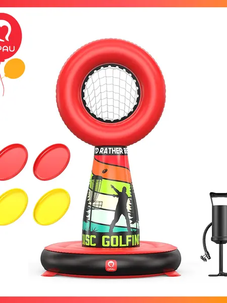 QPAU Inflatable Throwing Game Challenge - Outdside Toss Target Set with 4 Throwing Plates & Pump, Outdoor Toys for Kids 6-15, Ideal Sport for Teen Girls Boys, Backyard | Camping | Lawn Toss Games
