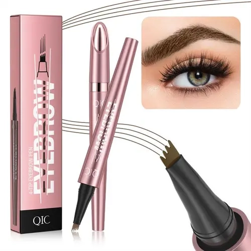Micro-Fork Tip Eyebrow Pen - Makeup Brow Eyebrow Pencils with Smudge-Proof Formula, Realistic Microblading Effect, Suitable for All Skin Types & Quick Daily Touch-Ups