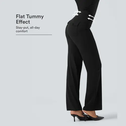 Halara UltraSculpt™ High Waisted Tummy Control Straight Leg Work Pants with Pockets