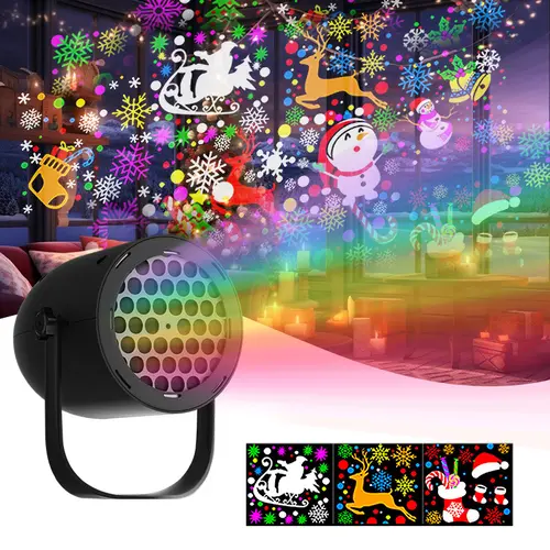 JOYTUTUS Compact Color-Changing LED Dynamic Stage Projector - USB 5V/1A, 16 Patterns, Snowflake Projection, Ambient Lighting, Indoor/Outdoor Use, for Car & Home Party Decoration