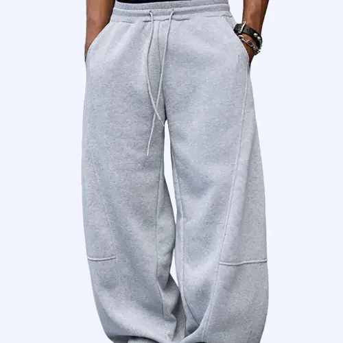 Men's Winter Warm Drawstring Baggy Sweatpants - Unisex Straight Wide-Leg Loose-Fit Casual Athletic Trousers with Pockets, Comfy Menswear Bottoms Essential, Streetwear Male Clothing,clothes for back to school,first day of school outfits,sohochic