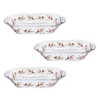 Temp-tations Seasonal Set of (3) 25-oz Micro Glass Bakers