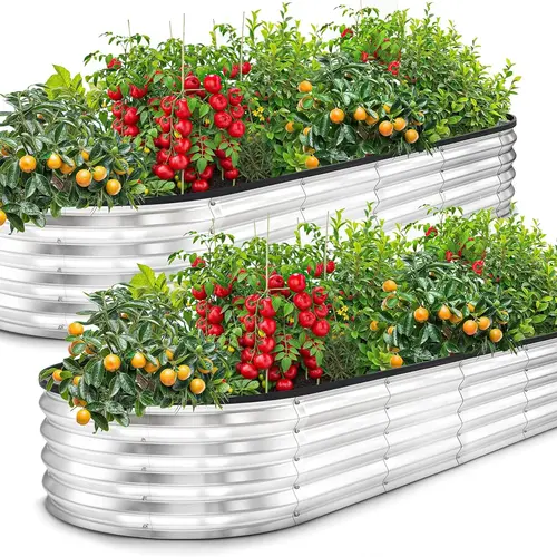 Utopia Home Galvanized Rectangle Raised Garden Beds (2-Pack/4-Pack; 6 ft/4 ft Sizes) - Lightweight Elevated Planters for Outdoor Plants, Moveable Raised Flower Beds Outdoor, Beginner-Friendly Setup, Wear-Resistant Galvanized Construction, W/Assembly Guide