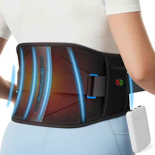 Comfytemp Wireless Back Brace - 3 Heating Settings, 3 Timers, 52 in Soothing Fabric Multifunctional Heating Pad for Pain Relief, Commute Use, Adult Birthday Gift (No Massage),sohochic