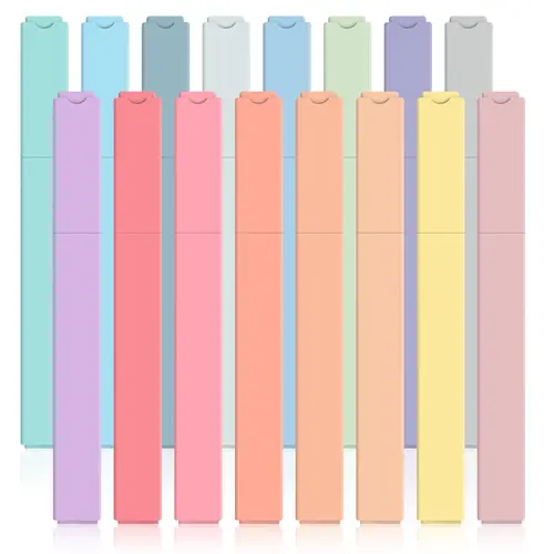 16pcs Pastel Aesthetic Highlighters Set, Soft Chisel Tip Design, No Bleed Bible Highlighter, Assorted Colors for Journaling & School Use, Colorful Highlighter Marker