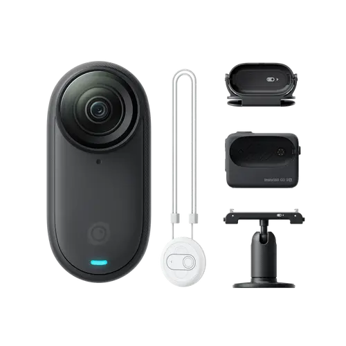 Insta360 GO 3S - 128 GB 4K Tiny Portable Vlogging Camera, Hands-Free POVs, Mount Anywhere, Stabilization, 140 Min Battery Life, 10m Waterproof, Apple Find My, Pet POV
