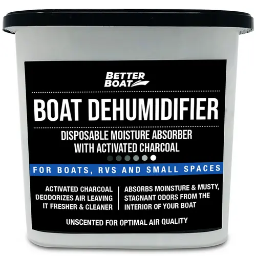 Better Boat Premium Disposable Mini Dehumidifier Container - Activated Charcoal Moist Absorber, Spillsafe Mesh, Odorless, Boat Cabins-RVs Ready, Compact for Small Spaces, Dehumidifier for Home, Absorbs Musty Odors