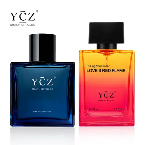 [YCZ] Men's 2-Pack Alcohol-Based Eau de Parfum Collection - Marine & Flame Fragrance Duo, 2×1.7 fl oz, Unique Scent, Versatile, Long Lasting Scents, Ideal Gift for Guys, Suitable for Dates & Daily/Outdoor Use, Men's Fragrance