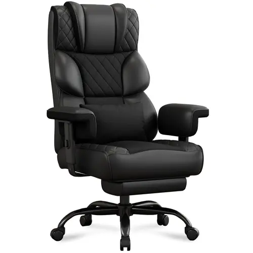 Vonesse Big and Tall Office Chair, Computer Chair with Soft Adjustable Armrests, Ergonomic Gaming Chair with Breathable Linen Design, Executive Chairs with Footrest V3048A