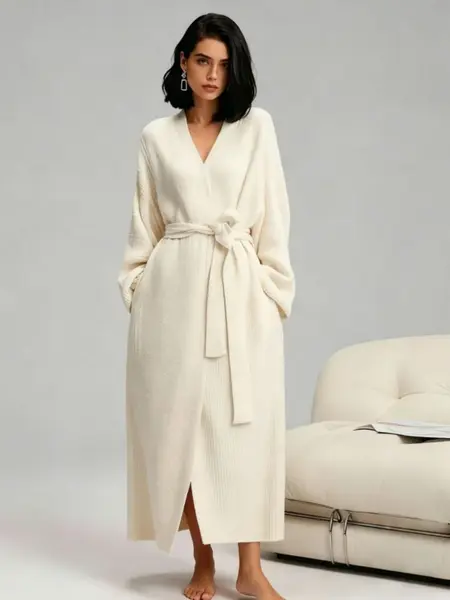 [COZY Soft Plush Feel] Women's Double-Sided Fleece Robe｜Thickened Long Plush Loungewear｜Warm Flannel Pajamas Nightwear for Fall & Winter｜Soft, Cozy, and Wearable Indoors & Outdoors