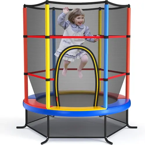 Costway  55"/60" Trampoline, ,No-Gap Jumping Mat, Easy to Assemble, Indoor/Outdoor, Ideal Gift for Boys and Girls，Christmas Festival Gift Black Friday Cyber Monday
