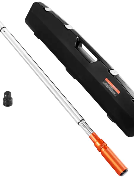 【toolupgrade】VEVOR 3/4 Inch Drive Click Torque Wrench Set, 100-600 lbf-ft / 136-814 N.m Dual-Range Scale, 48-Tooth Chrome Plated Alloy Steel, +/-3% Accurate Reversible Head, Dual-Direction for Automobile Repair, Car Tools, Work Tools