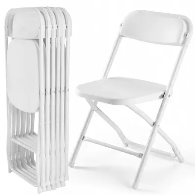 Sweetcrispy Plastic & Metal Foldable Chair - Durable Seating, Sturdy 330-lb Capacity Modern Chair for Home Indoor-Outdoor Furniture Needs, Metal Foldable Chairs