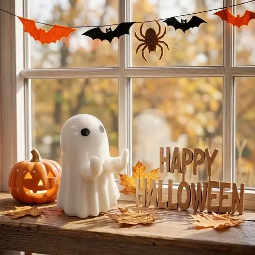 Halloween Middle Finger Ghost- Bold & Funny Plastic Figurine for Desk Decor Unique Troll Gifts Office & Shelf Spooky Indoor Outdoor Festival Ornaments SassyGhost  HalloweenDecor UnusualGifts Versatile Spooky Handheld Campfire Love Tabletop Adorable
