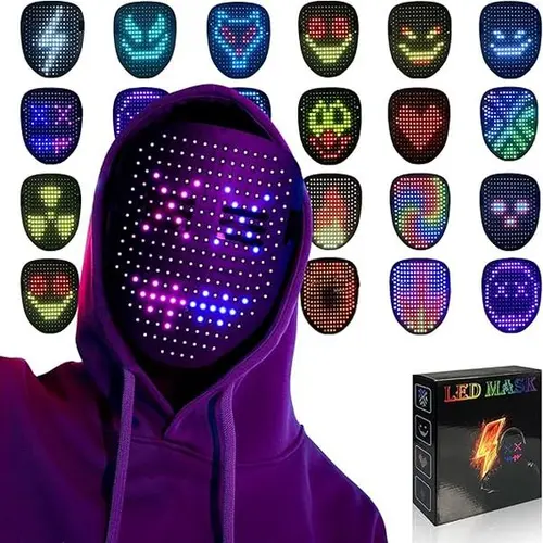WESTDEER Halloween 2026 New LED Skull Horror Mask - 50 Color-Changing Modes, Gesture-Activated Lighting, Glow in the Dark, Creative Masks for Bonfire, Festive Party Accessories, Ideal Gift for Friends