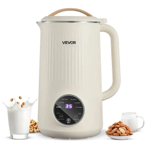 【toolupgrade】VEVOR 8-in-1 Multi-Use Nut Milk Maker, 80db Quiet Run High-Capacity Automatic Kitchen Appliance, 34oz/41oz Blenders for Kitchen with 4-Sided Turbulence, Makes Milk, Smoothies, Juice, and More, High-Temp Clean Counter Jug, Kitchen Appliances