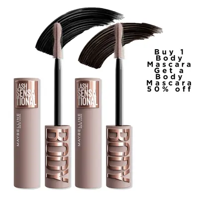 Lash Sensational Body Mascara, Silky Buildable Formula, 24HR Lift, Maybelline New York