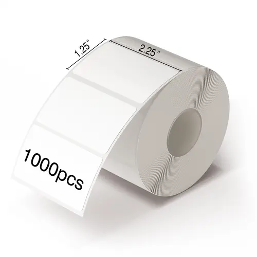 JADENS Adhesive Direct Thermal Printing Labels, 2.25"x1.25" Perforated Barcode Address Labels for Business Printers, 1000/Roll