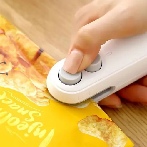 2-in-1 USB Rechargeable Fast Heat Electric Bag Sealer, Compact Small Size Kitchen Gadget for Food Freshness, Portable for Picnics, Plastic/Snack Bag Sealer,sohochic