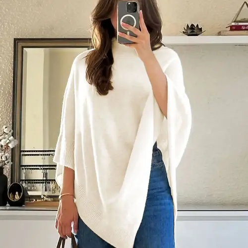 Women's Plain Loose Elegant Fashion Knit Shawl, Fall & Winter Mid-Weight Knit Wrap, Stylish Versatile Accessory for Ladies, Trendy Solid Shawl, Loose Fit Shawl