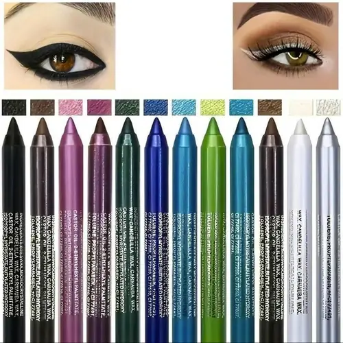12 Color Eyeliner Pencil Complimentary Pen Sharpener Makeup Matte Lipliner Sweat Resistant High Shine Pearl Smoky Punk Goth Eyeshadow Pens Cosmetic,Birthdays gift, Mother's Day gift