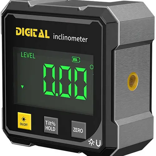 Rechargeable 360° Magnetic Digital Angle Finder, Portable Hardware Tool with Dual Laser Guide, Angle Gauge for Woodworking, Construction Accessories