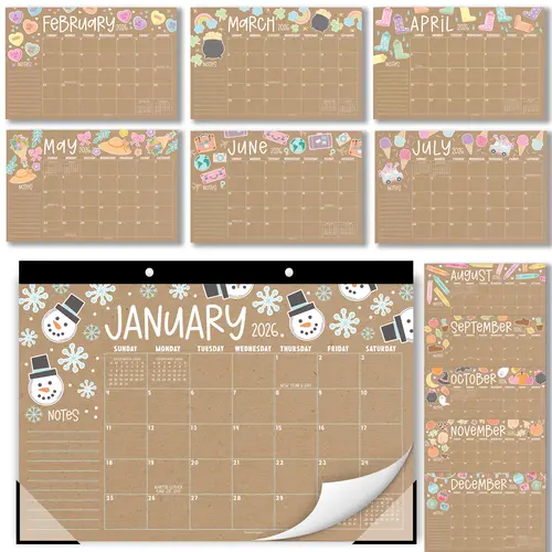 Hadley Designs 11x17 in Tear-Off 18-Month Calendar (2026-2027, Jan 2026-Jun 2027 18-Month Span), Large Desk Planner with Hanging Holes, Corner Protectors, Home Office Accessories, Back to School Supplies, Calendar Display, College School Supplies