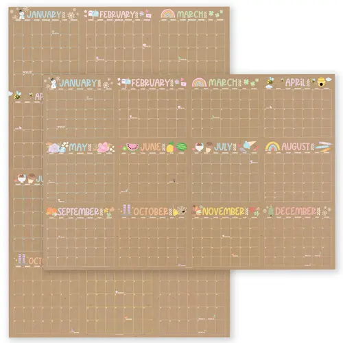Hadley Designs 2026 Jumbo Dry-Erase 12-Month Wall Calendar - Reusable Laminated Monthly Calendar Planner, Office Organizer for Wall Organization, Organizers