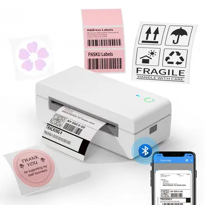 JADENS 668BT Ink-Free Monochrome Direct Thermal Label Printer - Bluetooth & USB Connectivity, Compact Integrated Paper Tray Design, Portable for Small Businesses & Online Sellers, Compatible with iOS/Android, Windows, Mac, Chromebook, Linux, USPS Labels,