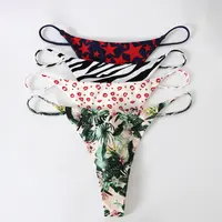 JROZXF Women's 4pcs Thongs - Casual, Sexy, Fashion Style Clothes for Women, Exquisite Leopard & Special Prints, Soft Breathable Fabric, Suitable for Daily Wear & Beach Scenes, Lingerie For Women, Cotton Underwear
