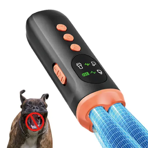 Ultrasonic Dog Bark Deterrent Device - 3 Ultrasonic Emitters, 3X-Power Control, 4 Training Modes, 50Ft Range, Beep Sound, Strobe Light, LCD Display, 20-Second Auto Shut-Off for Dog Behavior Correction (Indoor & Outdoor Use)