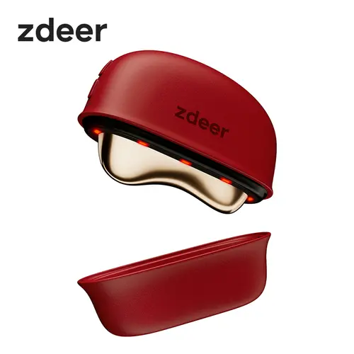 SohoChic zdeer 5-in-1 Red Light Facial Device GS5 - Lymphatic Drainage Gua Sha Facial Care Tool, Heated Facial Sculpting Tool for Jawline Lifting, Anti-Aging & Puffiness Relief - Professional Spa At-Home Skincare Device