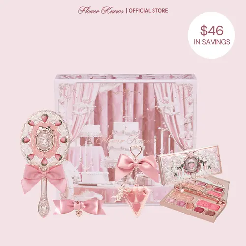 Flower Knows Berry Enchanted Garden Set, Beauty Products with Mirror, Hair Clips, Solid Perfume, Longlasting High Pigment, Ideal Gift, #sohochic