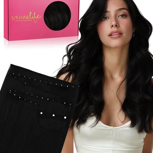 WENNALIFE Butterfly Weft Hair Extensions Real Human Hair 80g-120g 14 Inch to 24 Inch Genius & Seamless Breathable & Invisible Natural Luxury Remy Hair Straight Fuller Extensions #tiktokshopbacktoschool #sohochic
