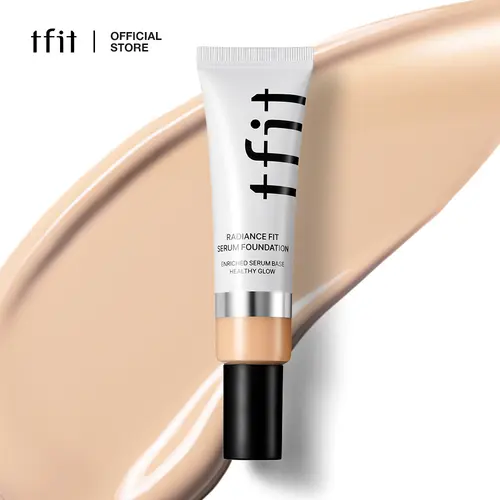 [TFIT OFFICIAL] Radiance Fit Serum Foundation (30g/1.05 oz) - Korean Cosmetic, 83.6% Serum-Based, Daily Use, Flawless Coverage, Dewy Finish, Lightweight, Long-Lasting, Hydrating, Non-Cakey, Smoothing, Even Skin Tone, Natural Look, 30 Shades,sohochic