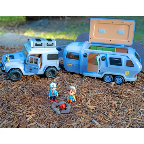 ROVE Vehicle Playset with Camper Figurine Toys