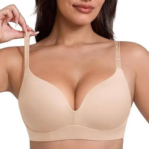 FeelinGirl Wireless Bras Comfortable Unlined Push Up Bra Full Lift Bralette Seamless T-shirt Bras Underwire newarrivals#SohoChic