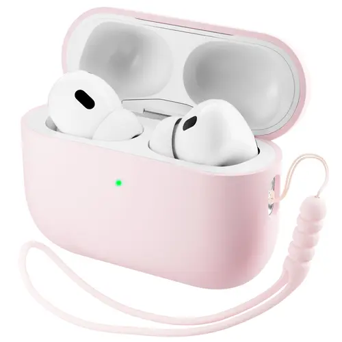 [CASE ONLY] ORNARTO Protective Soft Silicone Case for AirPods Pro 3, Pro 2, 4th Gen - Front LED Visible Skin Cover, Handheld Accessories, Compatible with AirPods 2025 True Wireless Headphones Chalk Pink tiktokshopbacktoschool, Protection