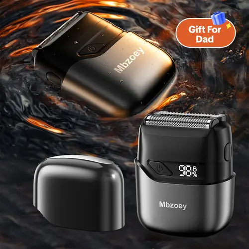 [tiktokshopstockup]MBZOEY FOIL Mini Electric Shaver - Magnetic Dual Blades Curved Blade Mesh Waterproof Skin-Friendly Washable Rechargeable High-Speed Motor with Long-Lasting Battery Compact Portable Facial Matte Smooth Titanium Daily  Foil Shaver,,